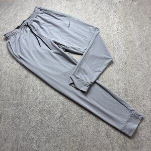 Nike Touch Fleece Training Pants Men L Gray Tapered 31" Stretch Lightweight